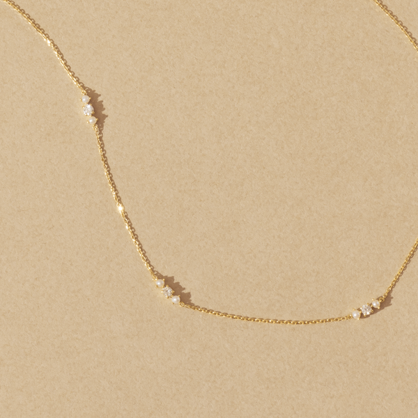 Luna / Diamond & Pearl Necklace